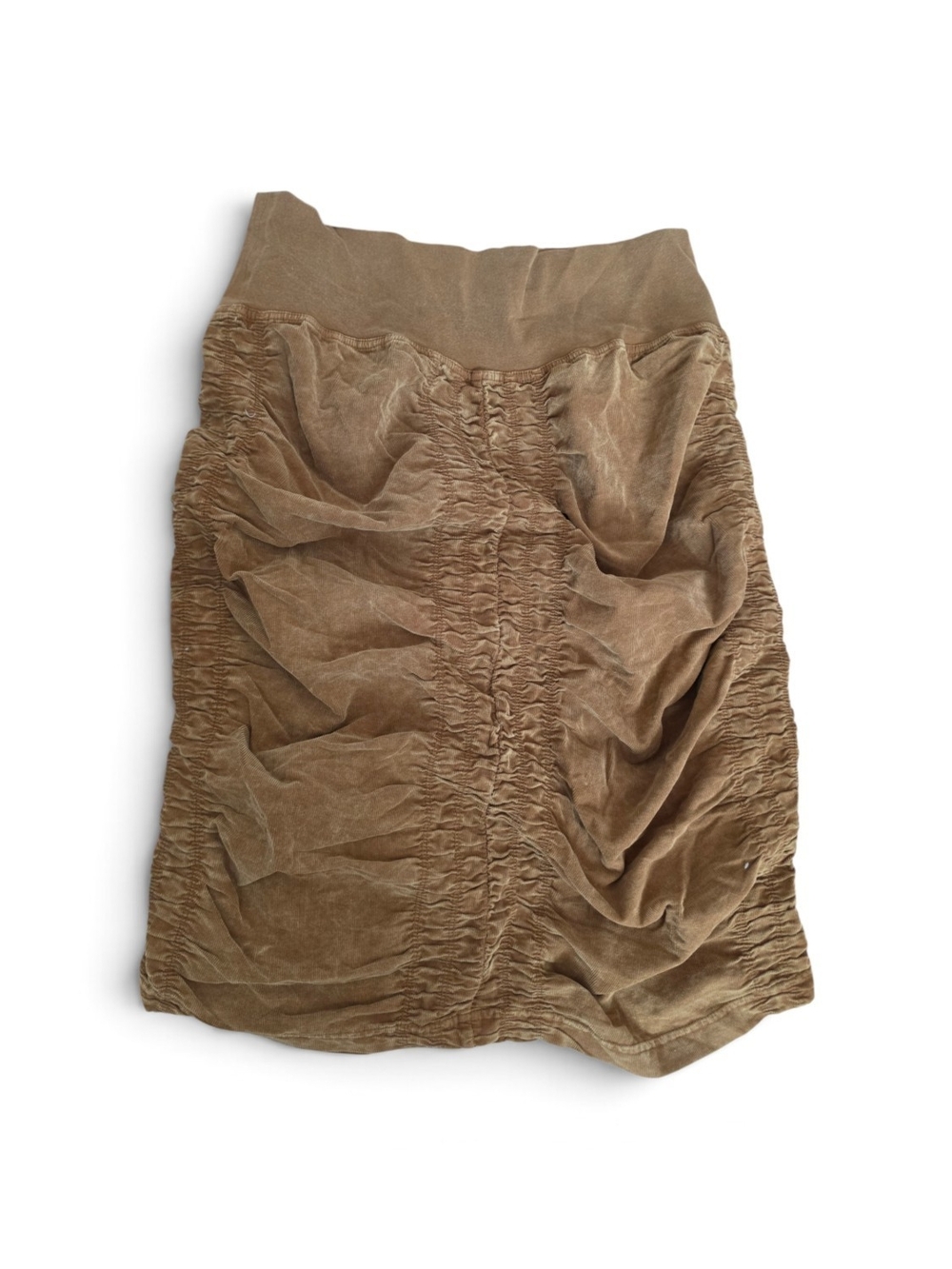 XCVI Brown Ruched Corduroy Midi Skirt - Picture 2 of 3